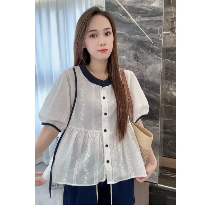 【米大方•自制】娃娃款泡泡袖衬衫.01544-LL