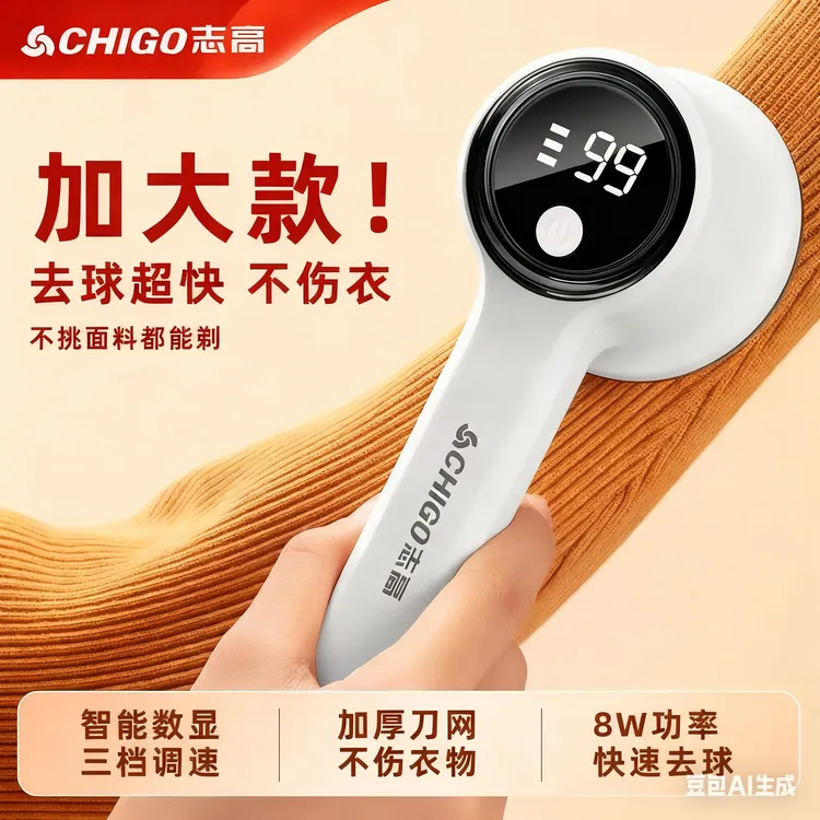 （升级款）志高毛球修剪器智能数显三档手持充电式便捷除球神器