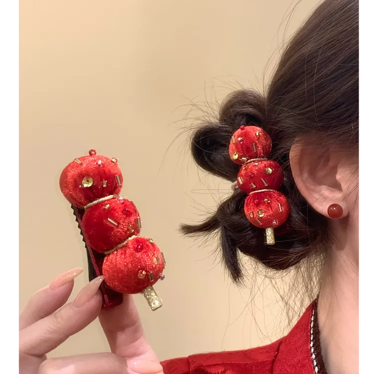 好事楂堆 ~喜庆可爱糖葫芦发夹鸭嘴夹女新年氛围感发饰侧边夹头饰
