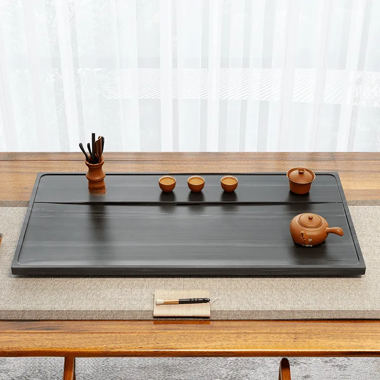 【石来运转】原石茶盘天然整块家用办公茶室乌金石头茶托盘干泡台