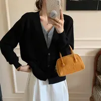 【大美】时尚简约V领假两件针织开衫K30