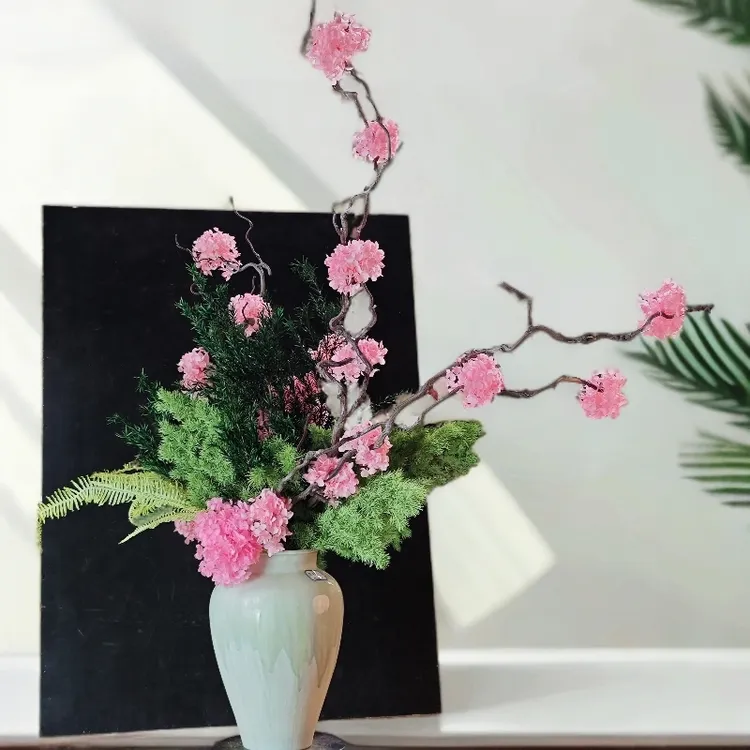 【樱花粉黛】高级家居永生花花束花瓶客厅摆件客厅