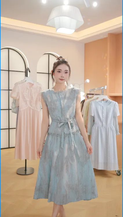 Z8306夏装女士高端时尚两件套洋气百搭宽松半身裙套装女