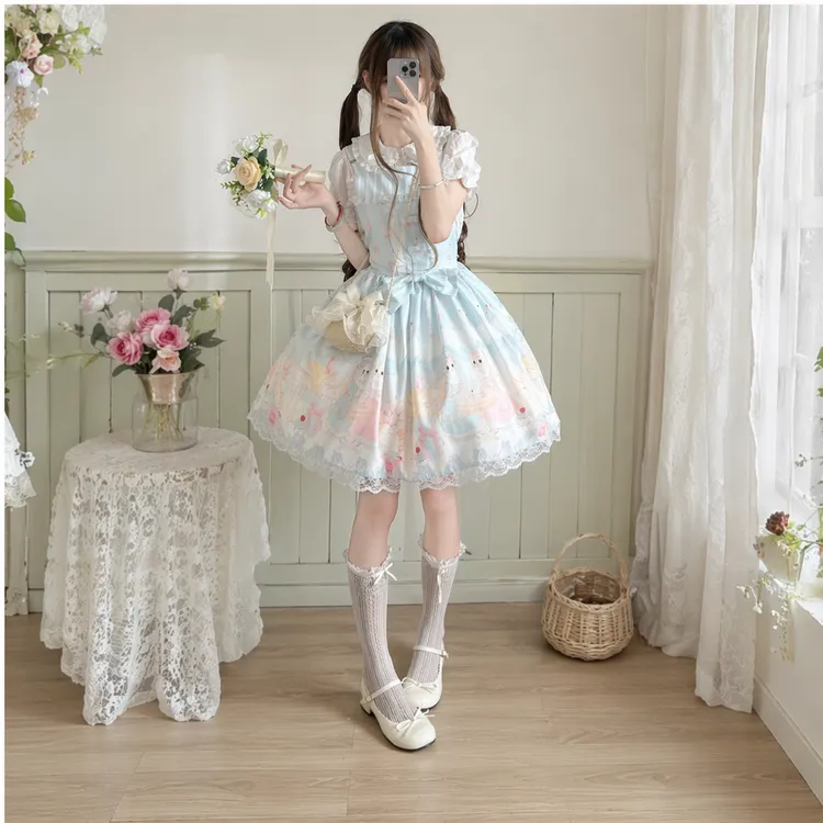 lolita裙jsk背带洛丽塔连衣裙萝莉大童连衣裙二次元COSPLAY公主裙