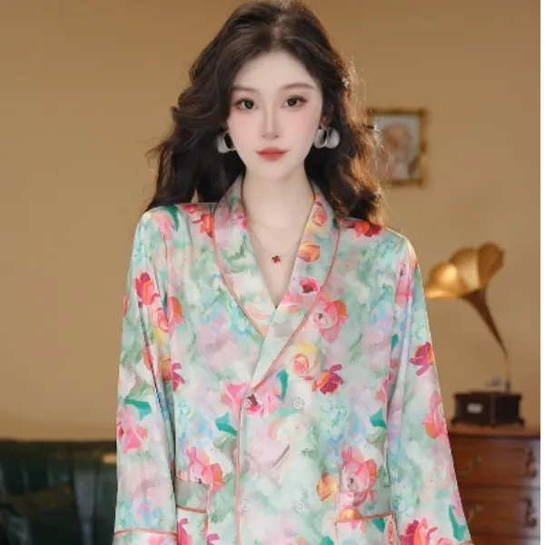 达芬奇密码洛神玫瑰青果领2025年夏季新款舒适可外穿家居服睡衣