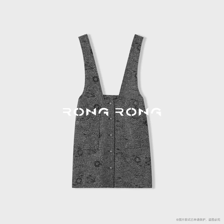 溶溶【星暮繁花】RONGRONG 绵羊毛混纺艺术刺绣背带连衣裙2520H600