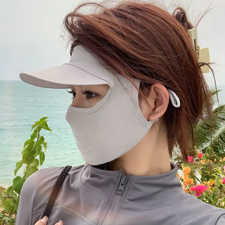 夏季女防晒面罩帽子一体遮阳脸基尼薄口罩全脸遮防晒