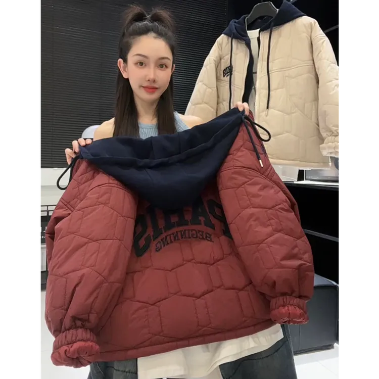 男童秋冬季休闲新款加厚棉衣保暖中大童连帽上衣棉服外套MT68131