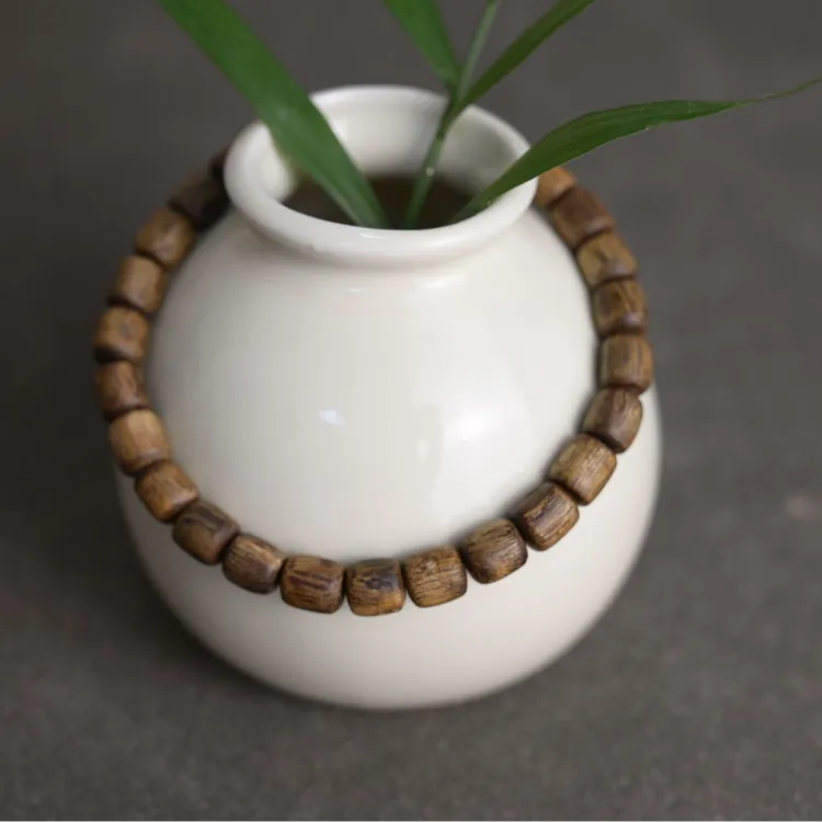 沉香6MM奇楠沉香桶珠单圈手串（多样性发其一）手串沉香