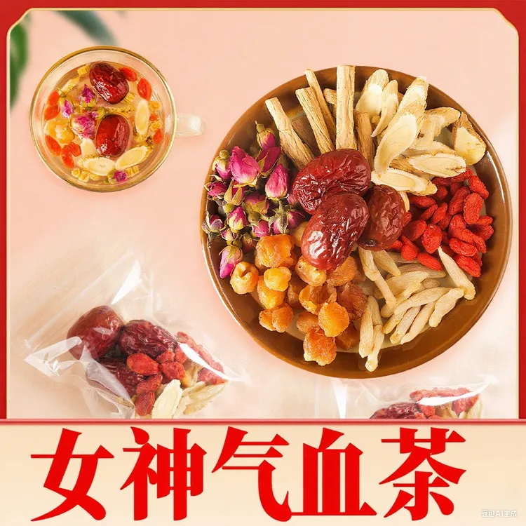 【女神茶】黄芪党参麦冬枸杞红枣桂圆肉邮政玫瑰花女神女生益肾茶