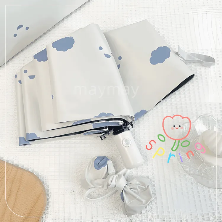 黑胶折叠太阳伞防小巧雨伞晴雨两用卡通加固遮阳伞简约X1