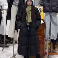 【 976】保暖中长款女连帽咖色休闲肯豆风常规款拼接