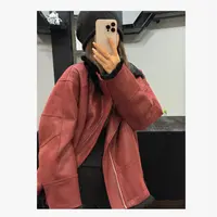 【容雨RYHOME】定制鹿皮磨砂树脂兔毛皮毛一体外套253W2505