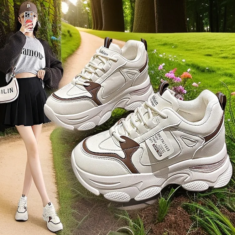 增高轻便厚底新款休闲增高运动鞋女鞋百搭小众鞋子女款百搭夏季女