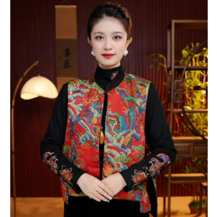 [迎春]观江南婷婷新中式高定新款海浪刺绣马甲GJN0809402