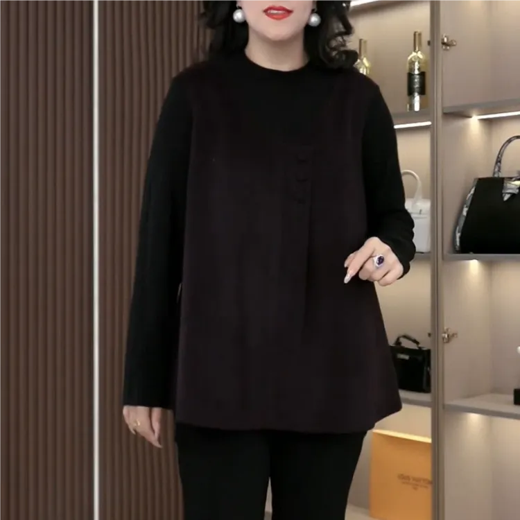 丹思慕大码女装冬季新款拼接简约时尚大方气质休闲上衣ZSX25A0418