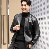 新款男士棒球领春秋款皮衣外套922