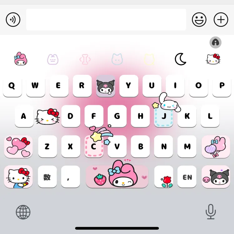 三丽鸥大头贴/ios苹果安卓百度输入法皮肤键盘白肚皮双系统双色