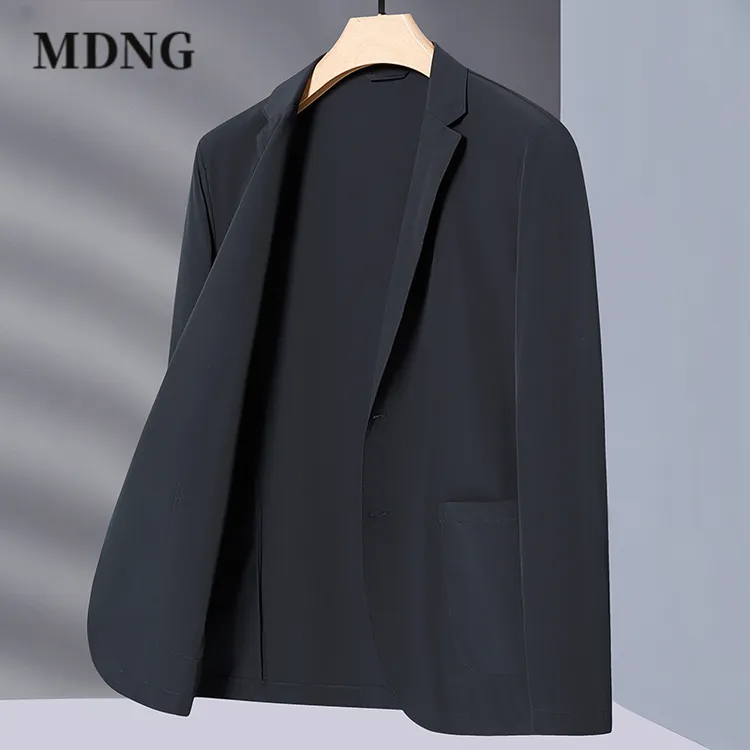 MDNG秋季薄款时尚男装纯色商务百搭轻奢简约男土长袖休闲西装外套