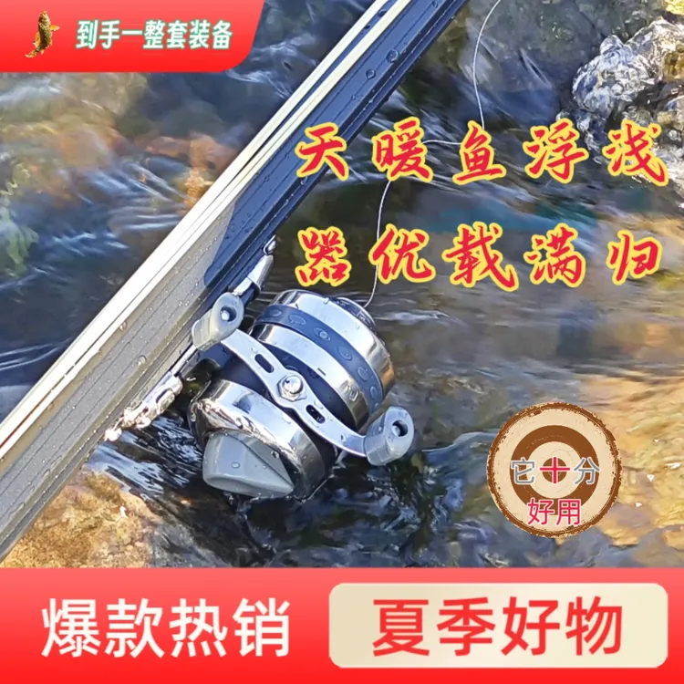 全自动身寸鱼轮一体金属封闭内置黑坑水库河流好用全套年年有鱼