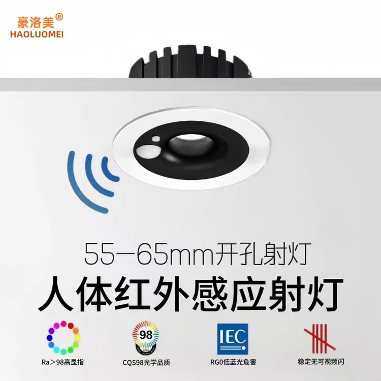 LED嵌入式红外人体感应射灯楼梯间入户玄关自动双重智能护眼筒灯
