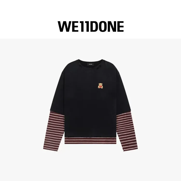 【早秋新品】WE11DONE26早秋新品男女同款爱心小熊撞色T26-779
