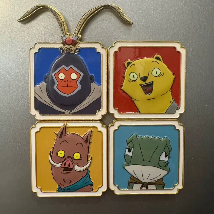 浪浪山小妖怪×瑞幸周边锌合金冰箱贴可爱贴纸华容道挂件装饰送人