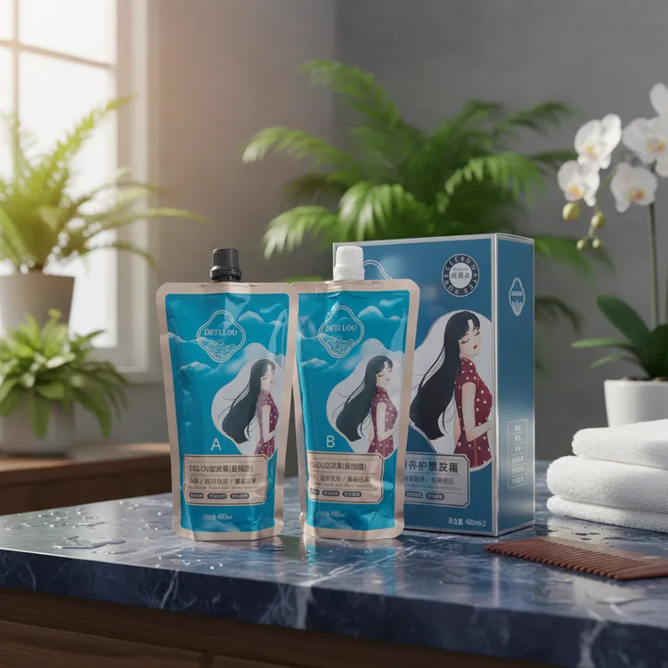 DL植萃易上色不沾显白退休职工家用黑发霜染发膏