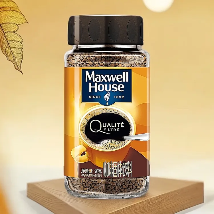 麦斯威尔冻干香醇黑咖啡90克瓶装金咖啡速溶咖啡100g