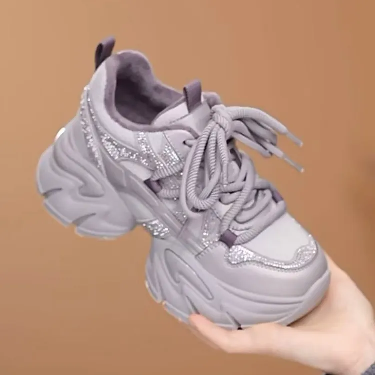 达芙妮2026冬季新款百搭加绒老爹鞋运动鞋增高时尚休闲鞋女鞋LL