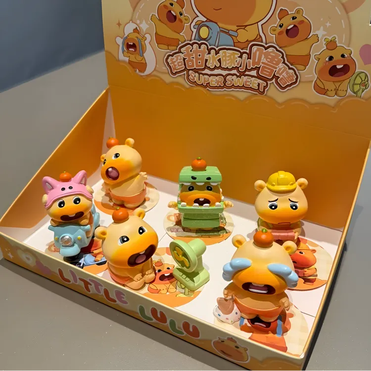 水豚表情包噜噜礼盒可爱超甜小噜噜系列女生礼物桌面盲盒车载摆件