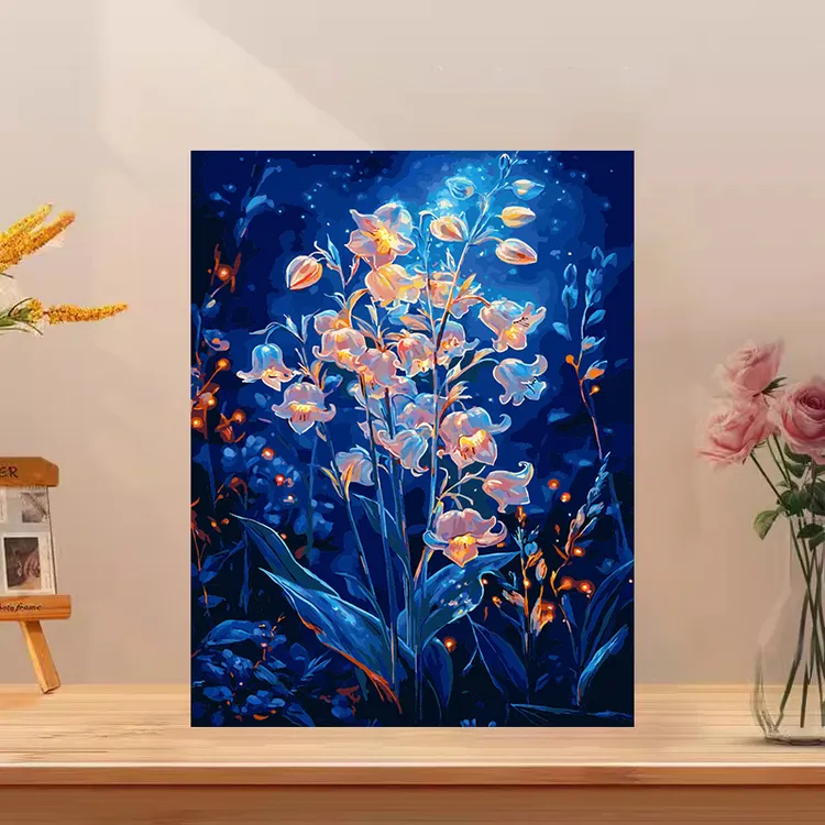 （多色系高还原Ⅰ）diy数字油画红线条手工填涂色解压治愈丙烯装饰画