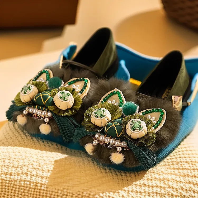 玛丽珍国风法式浅口单鞋女鞋高级感虎头鞋女款一字扣单鞋轻奢鞋子