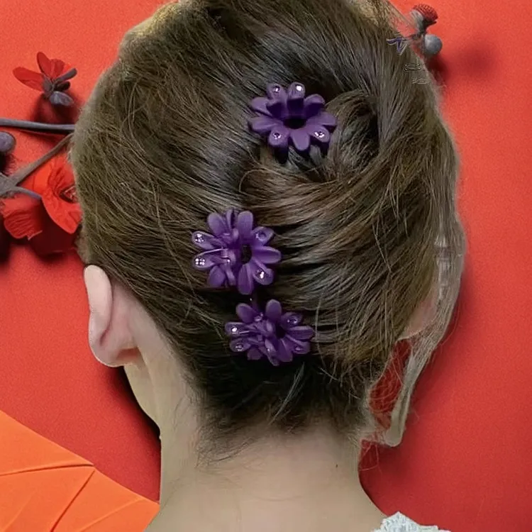 诗泊雅 碎发侧边刘海夹发卡迷你公主头小抓夹