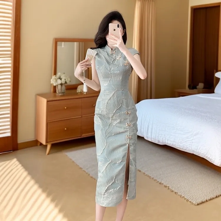 新中式国风改良旗袍连衣裙夏季新款气质高端小个子收腰显瘦礼服裙