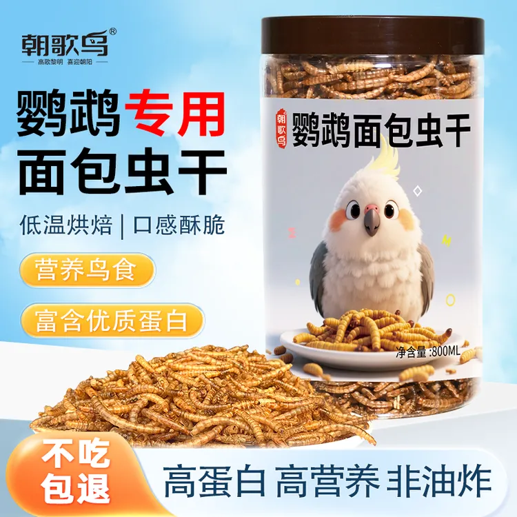 鹦鹉面包虫干训鸟小零食鸟类通用高蛋白面包虫宠物小零食