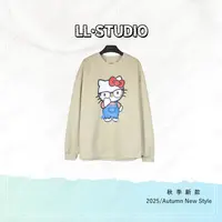 妙兮·LL秋季新款时尚休闲宽松百搭简约设计款印花上衣*20252626