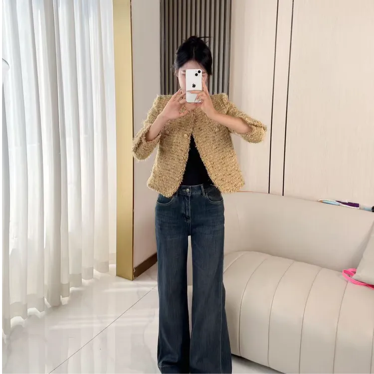 MSSY美舒尚衣、秋冬蓝色弹微喇牛仔裤时尚显瘦休闲百搭8002