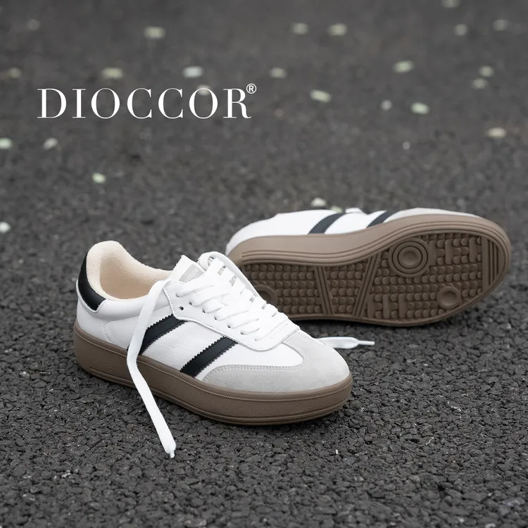 冬季加绒女运动鞋小白鞋休闲女鞋厚底板鞋真皮百搭舒适增高德训鞋