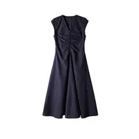 【亚麻连衣裙】无袖连衣裙大码女装胖MM梨型身材显瘦裙子26236