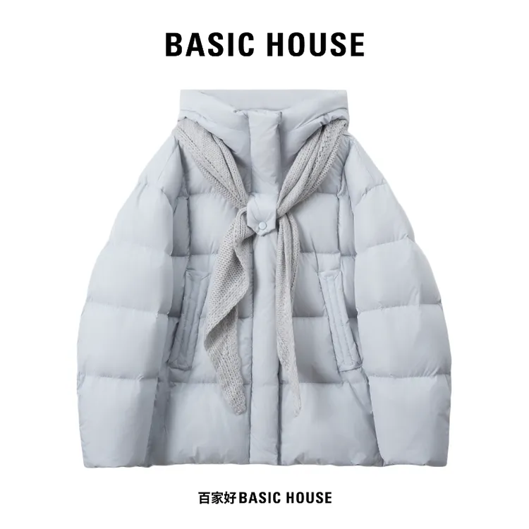 Basic House/百家好设计连帽羽绒服女2025面包服加厚外套N552 QY