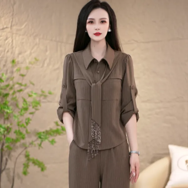 2025精致百搭高级感新款轻奢高端早秋优雅显瘦套装两件套M-4XL