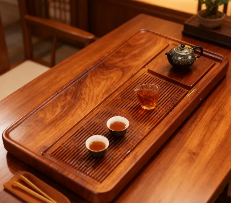 家用实木排水茶盘办公室功夫茶具托盘简约轻奢干泡茶台茶海