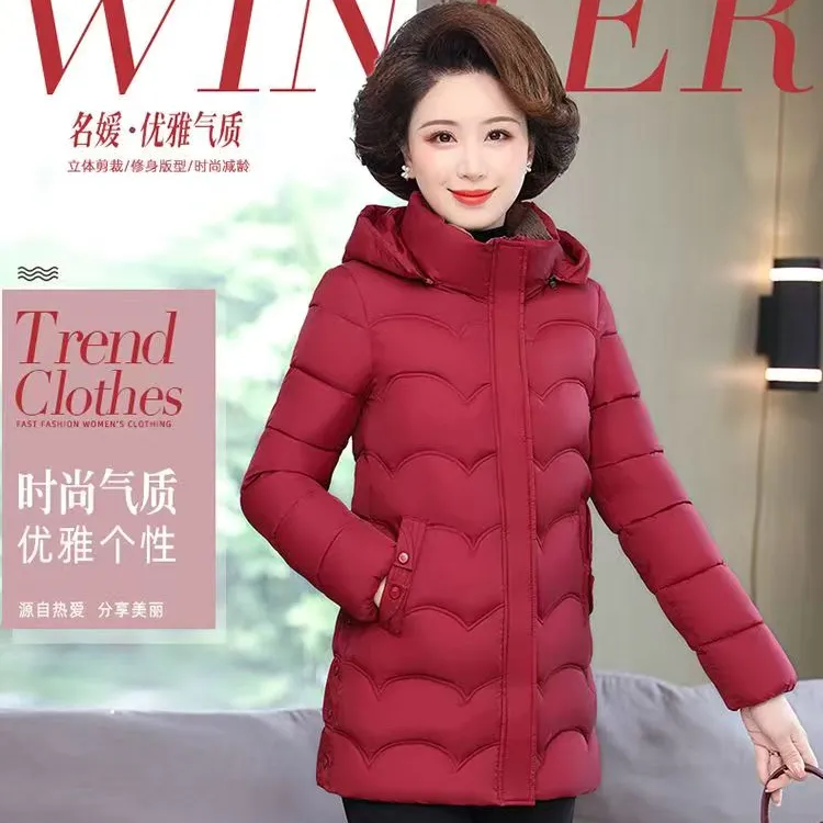 2024冬季新款妈妈装上衣棉衣棉服冬装保暖棉袄洋气中老年女装外套