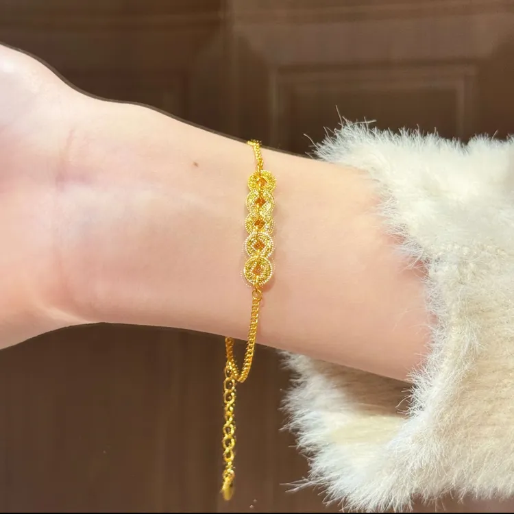 铜合金手链 新中式国潮爆闪钱多多五帝钱手链女款精致百搭不掉色