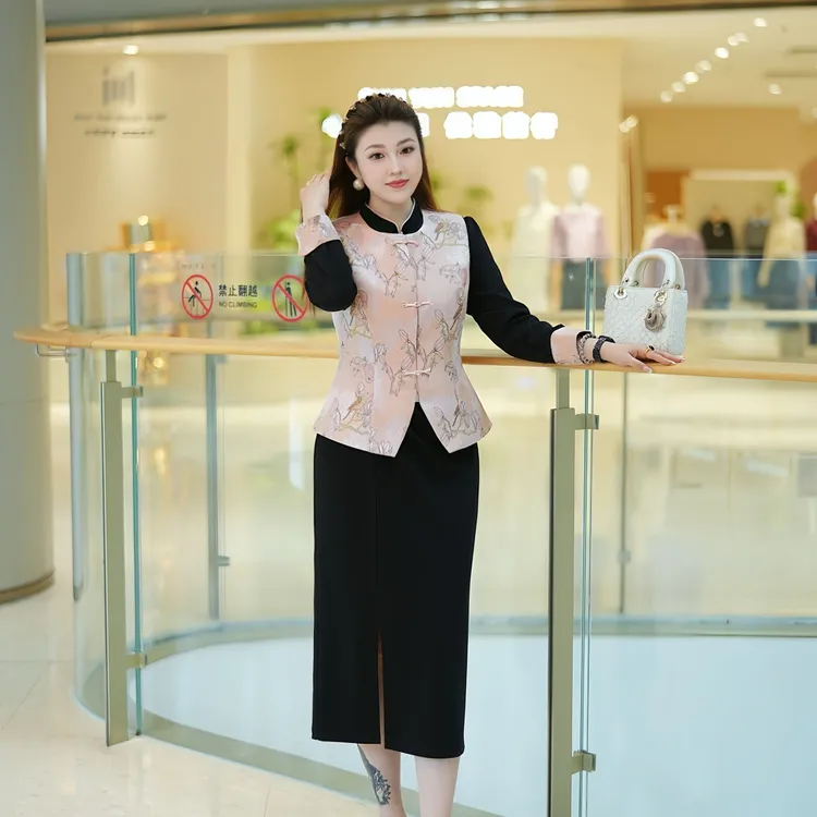 【马甲】XYD71721熙芸新款提花马甲坎肩新中式国风百搭大码女装外套