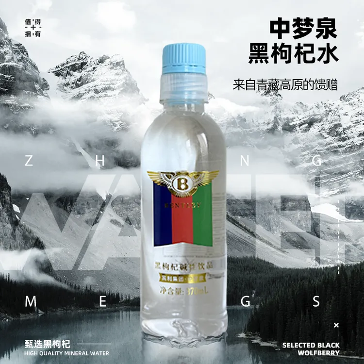 宾利·中梦泉黑枸杞弱碱性水花青素开盖即饮宾利矿泉水饮料