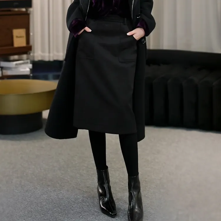 溶溶【高智静奢】RONGRONG 重工手工麻花辫腰头磨毛里半裙ZGQ6Q3702