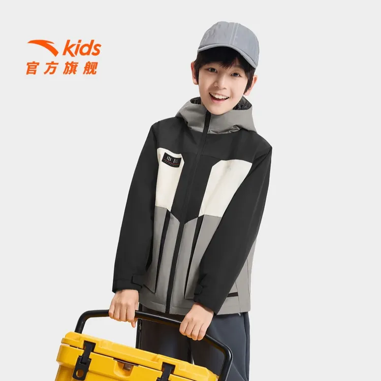 安踏儿童男大童两件套上衣2025冬款保暖抗寒防水羽绒服352546607N