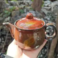 国营邯郸五瓷厂铁红釉茶壶微瑕1只